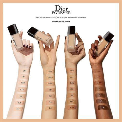 dior forever foundation matte swatches|Dior foundation shade chart.